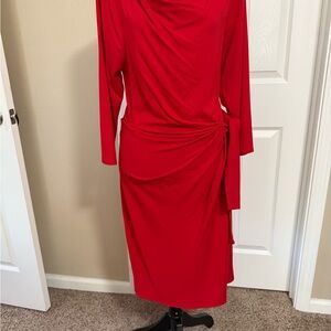 Ann Taylor Vibrant Red Long Sleeve Dress